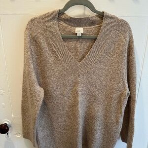 A New Day Brown V-Neck Sweater Soft Knit